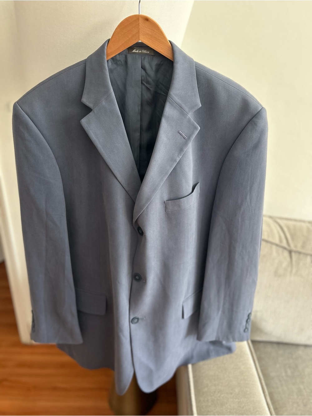 Vtg Oscar De La Renta Silk Blazer 46R Blue Preppy Old Money Sport Coat